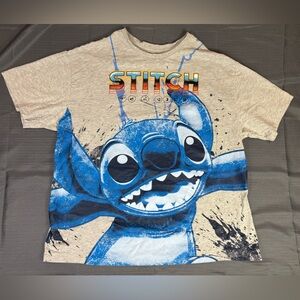 Disney Stitch Graphic T-Shirt Men’s XL Blue Large Front Print Lilo & Stitch